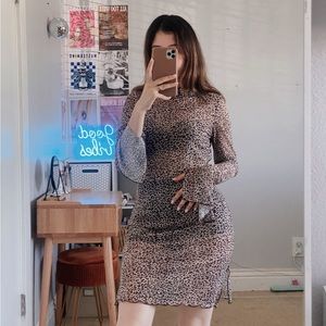 Leopard mesh dress